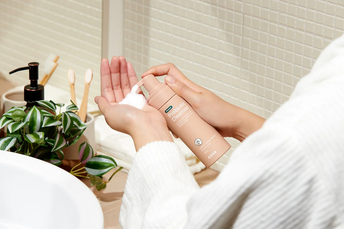 Using Ease probiotic cleanser at the sink